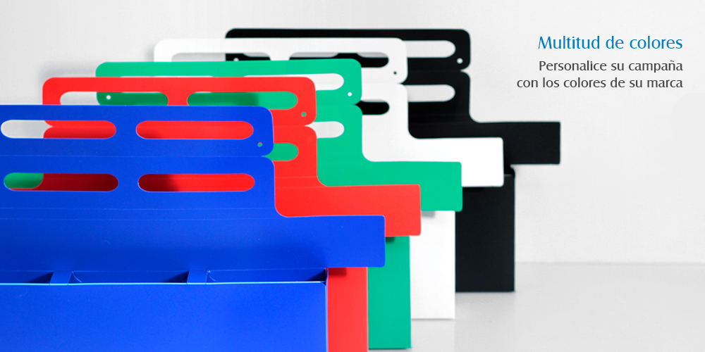 Multitud de colores disponibles: personalice su campaña con los colores de su marca